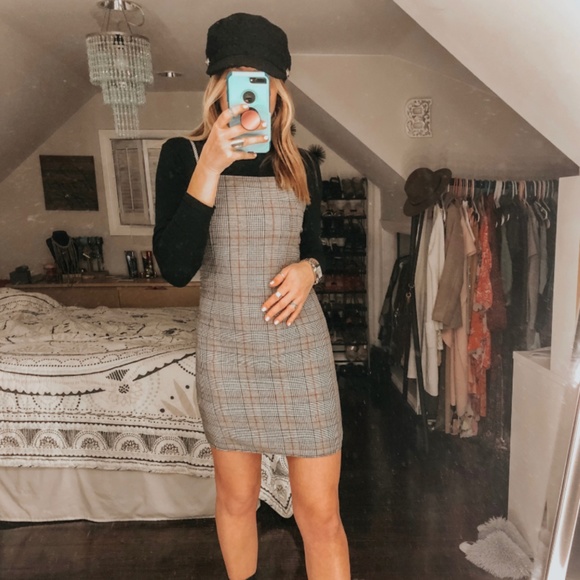 New Plaid/Gingham Cami Bodycon Mini Dress - Picture 2 of 6